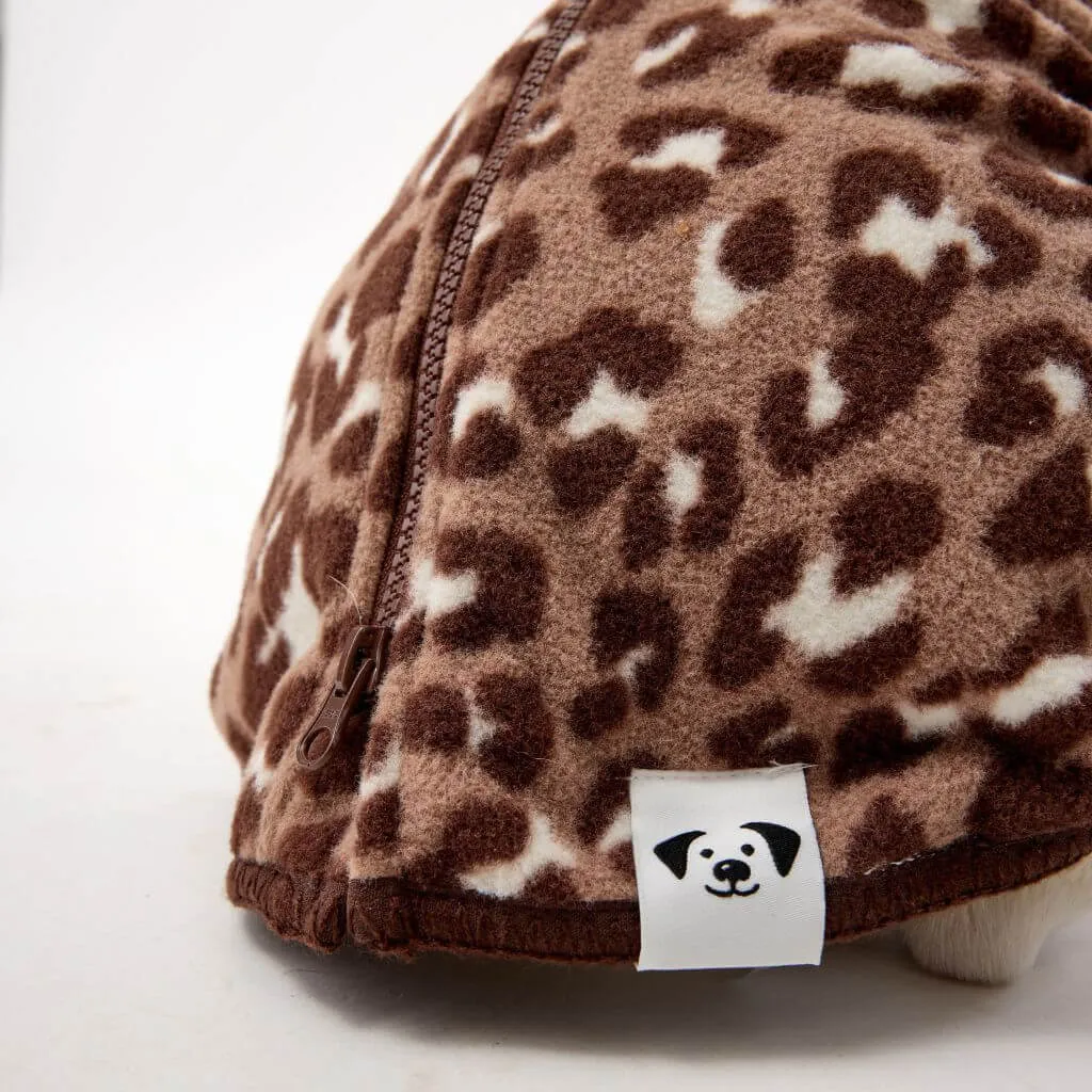 The Floofy Fleece Dog Coat | Chocolate Animal Print