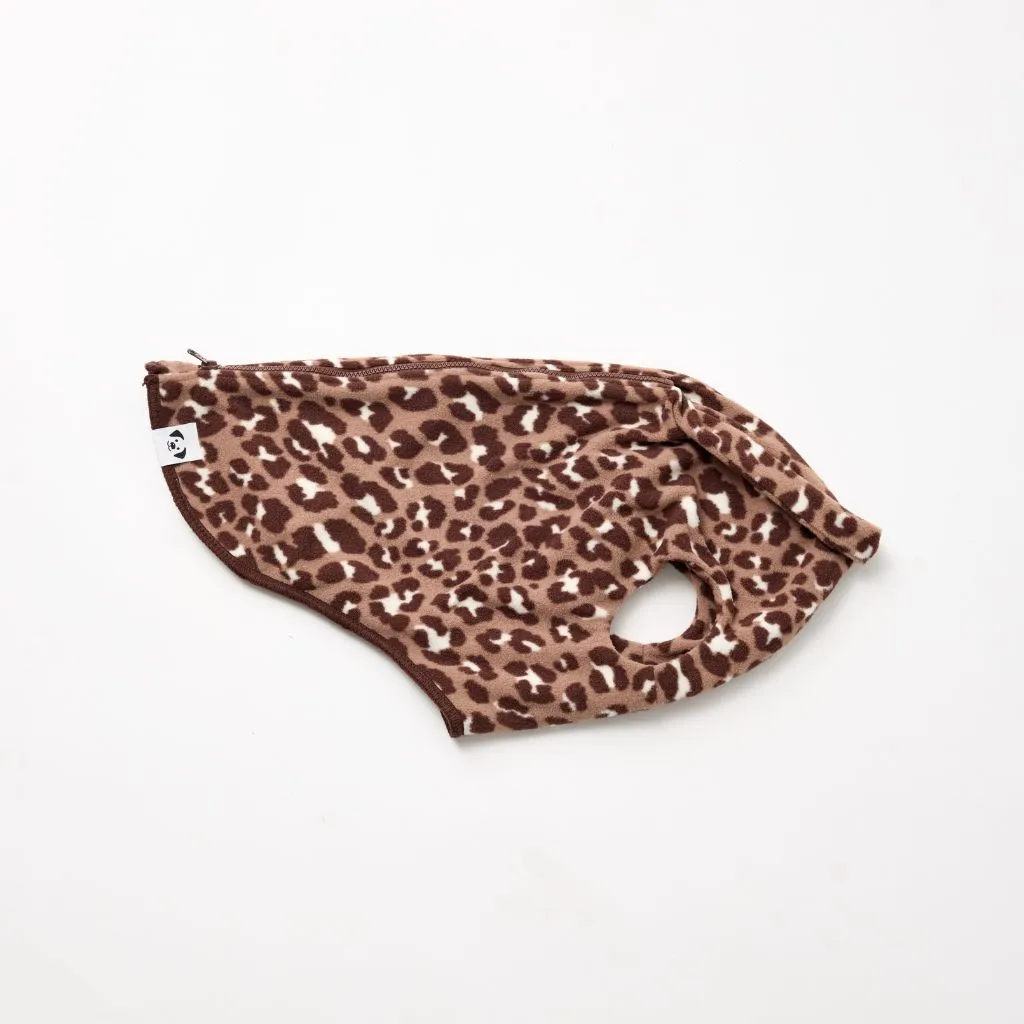 The Floofy Fleece Dog Coat | Chocolate Animal Print