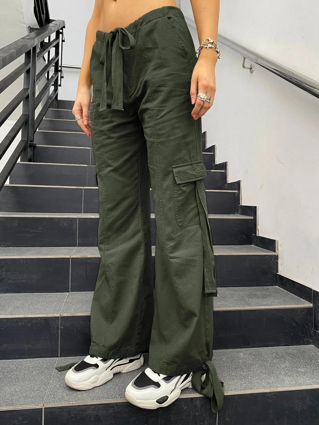 Tie Parachute Cargo Pants