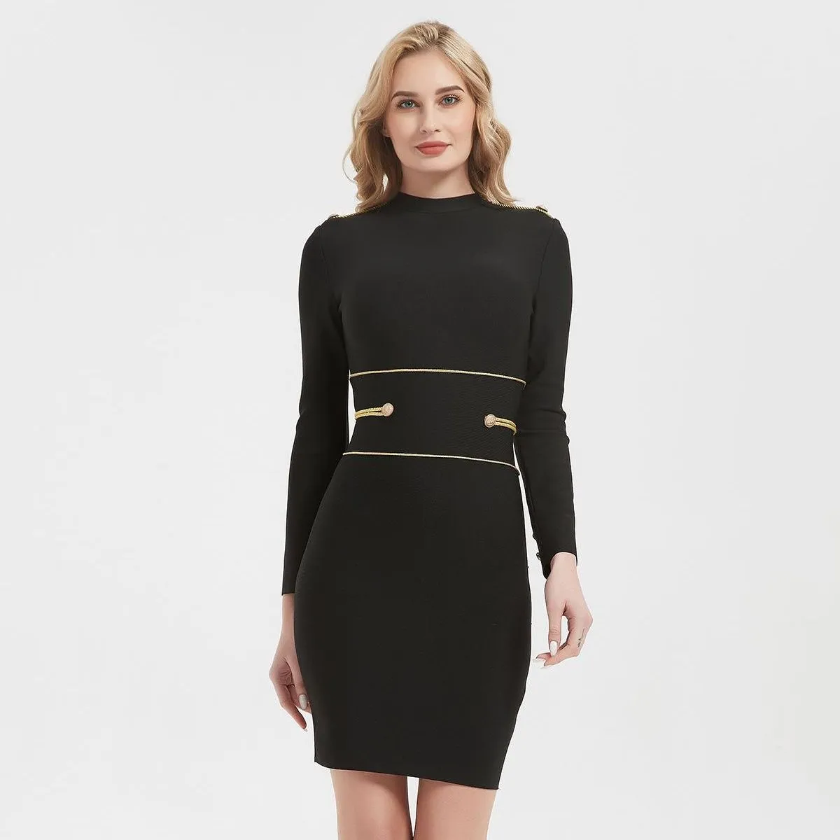 Trendy Black Mini Long Sleeve Party Dresses