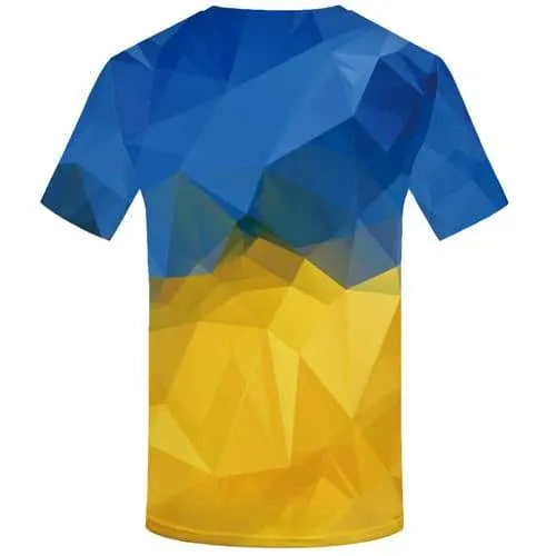 Union Flag T-shirt Men Geometric T shirts Funny Ukraine Tshirts Cool Harajuku Tshirt Printed Gothic T-shirts Graphic