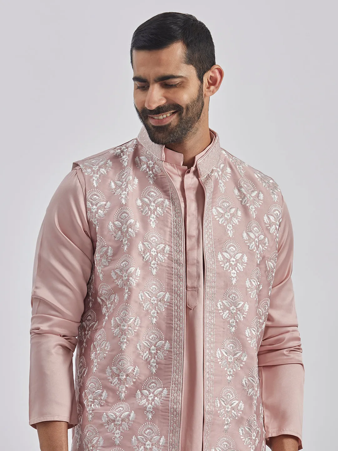VASTRAMAY Men's Beige - Nehru Jacket