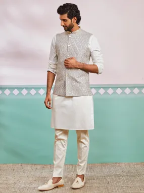 VASTRAMAY Men's Gray - Nehru Jacket Only