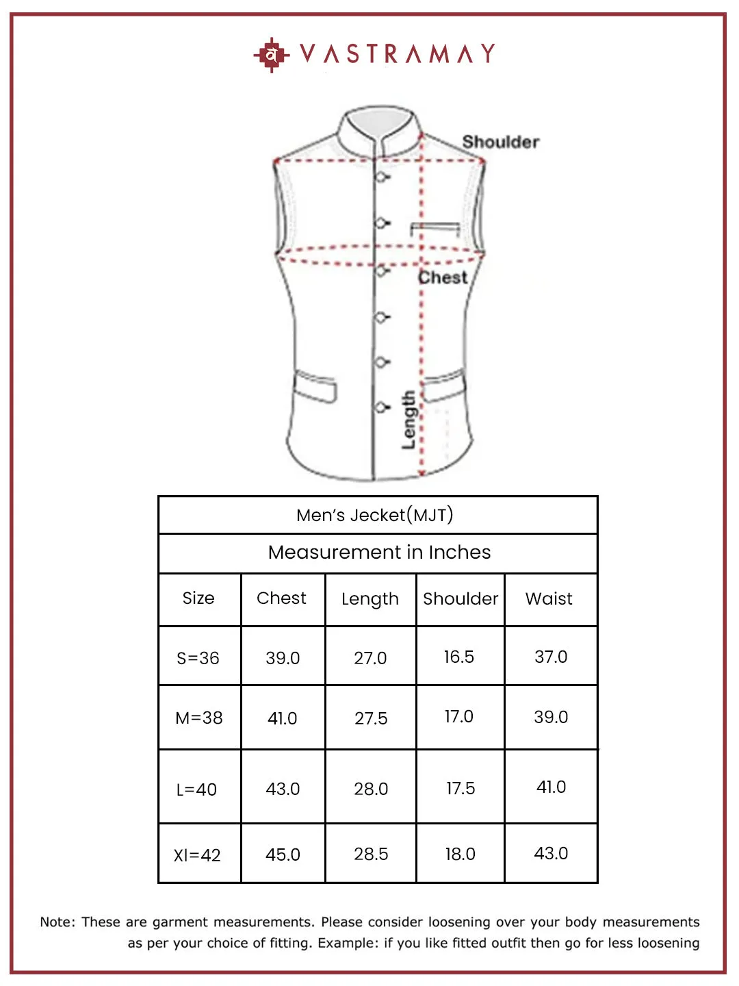 VASTRAMAY Men's Gray - Nehru Jacket Only