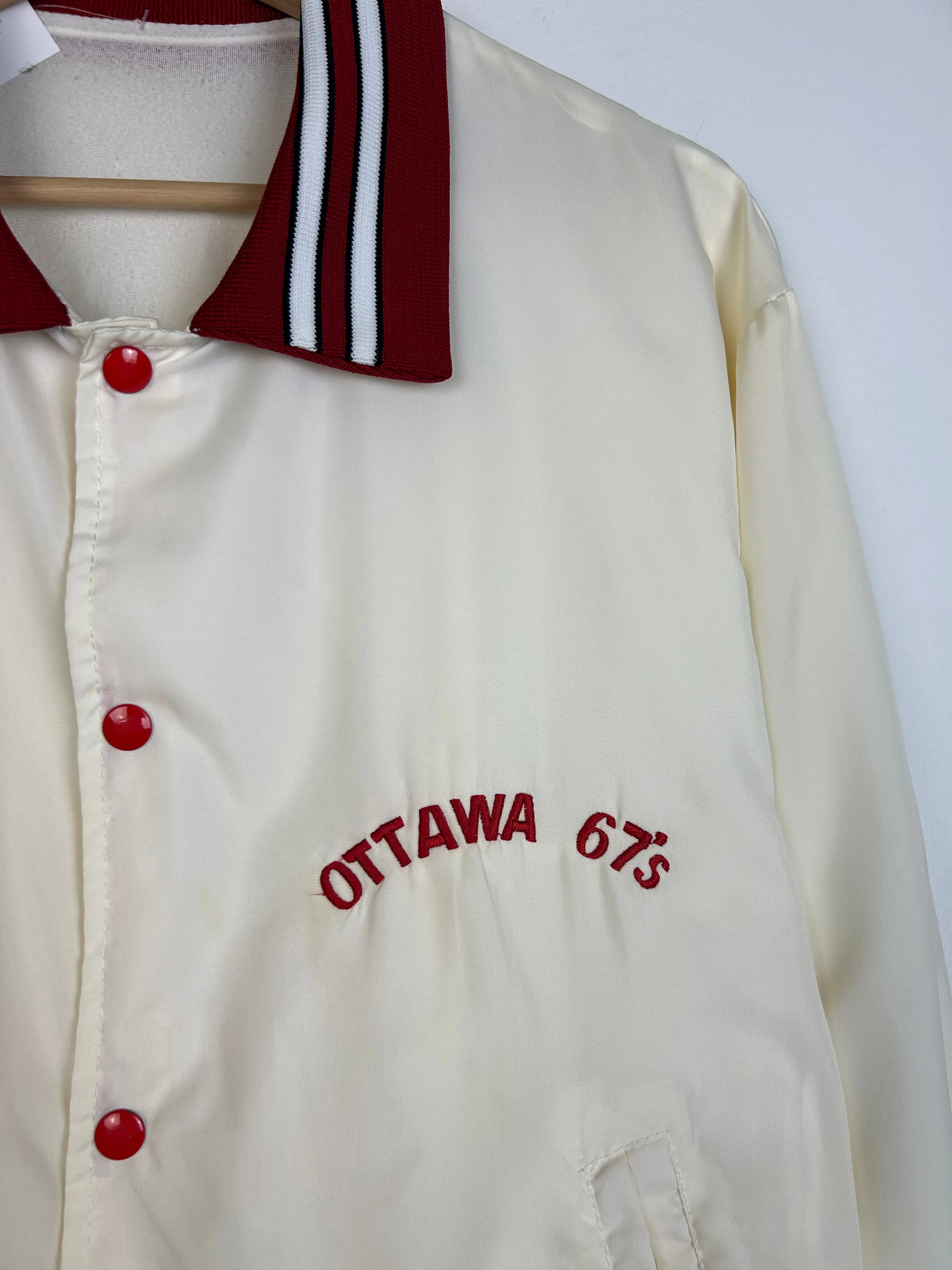 Vintage 80's OHL Ottawa 67's White Varsity Jacket