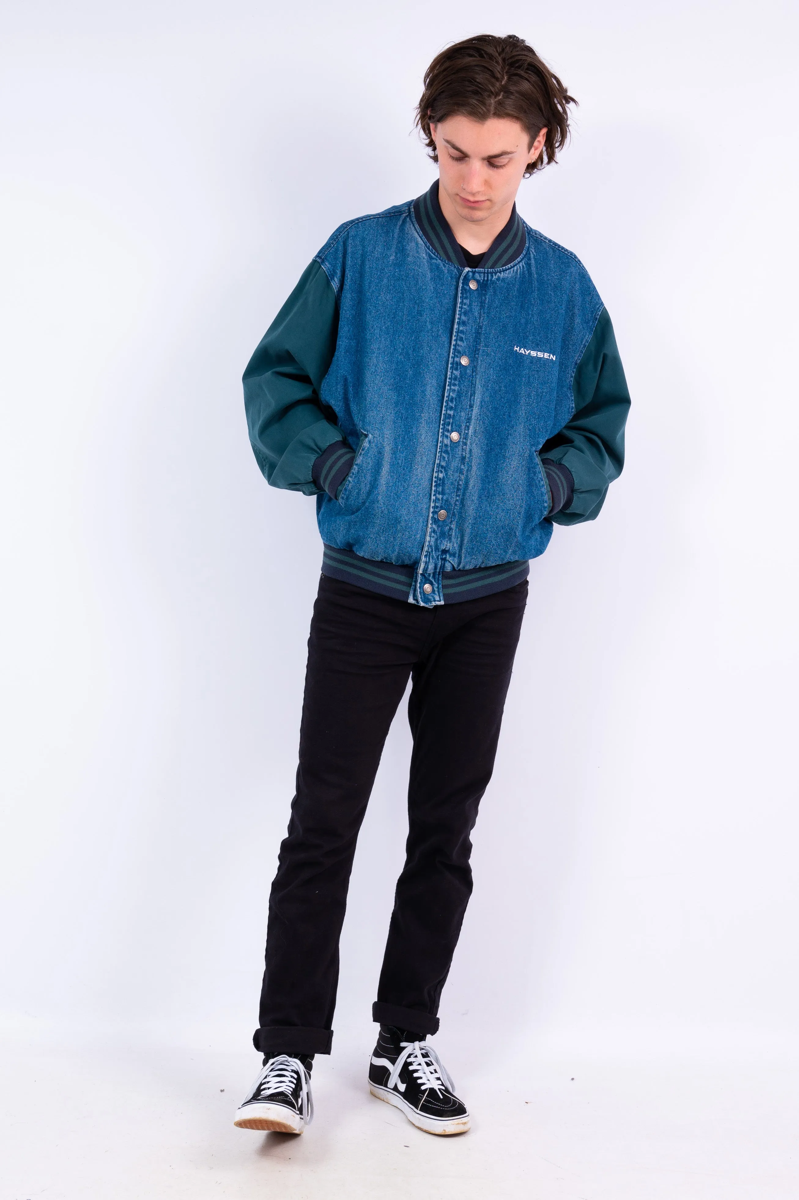 Vintage Denim Baseball Jacket