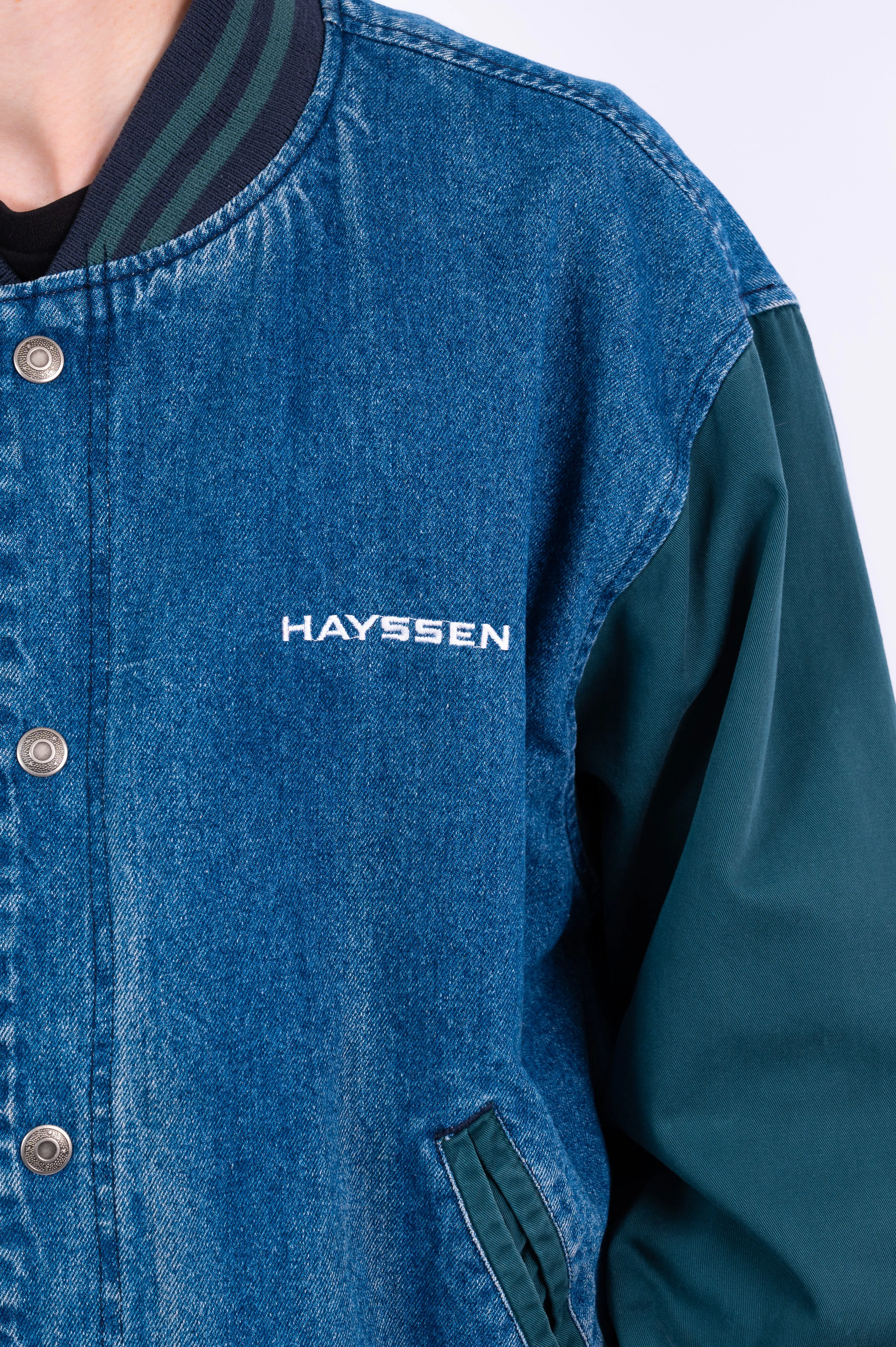 Vintage Denim Baseball Jacket
