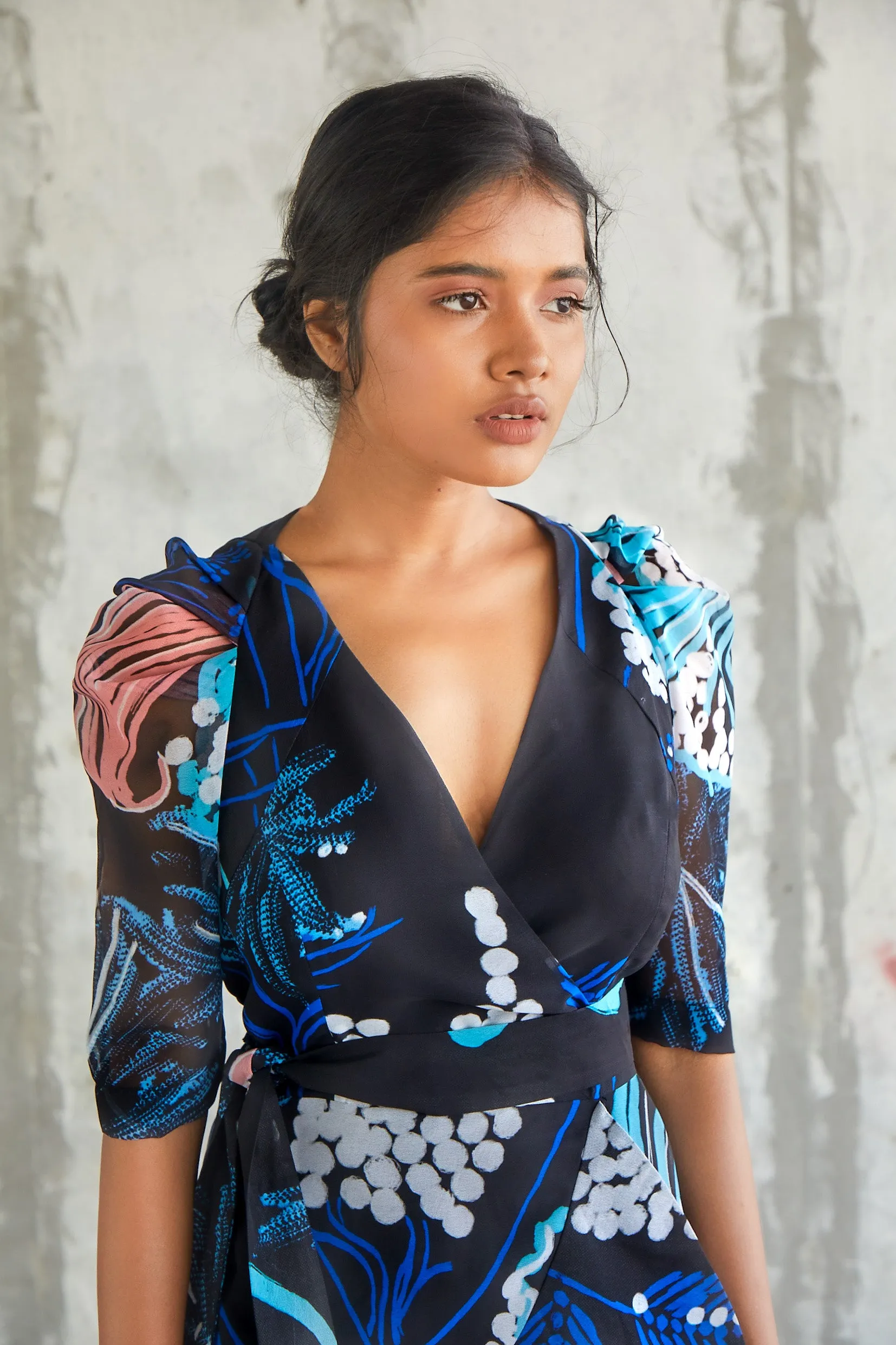 Windowleaf Wrap Dress
