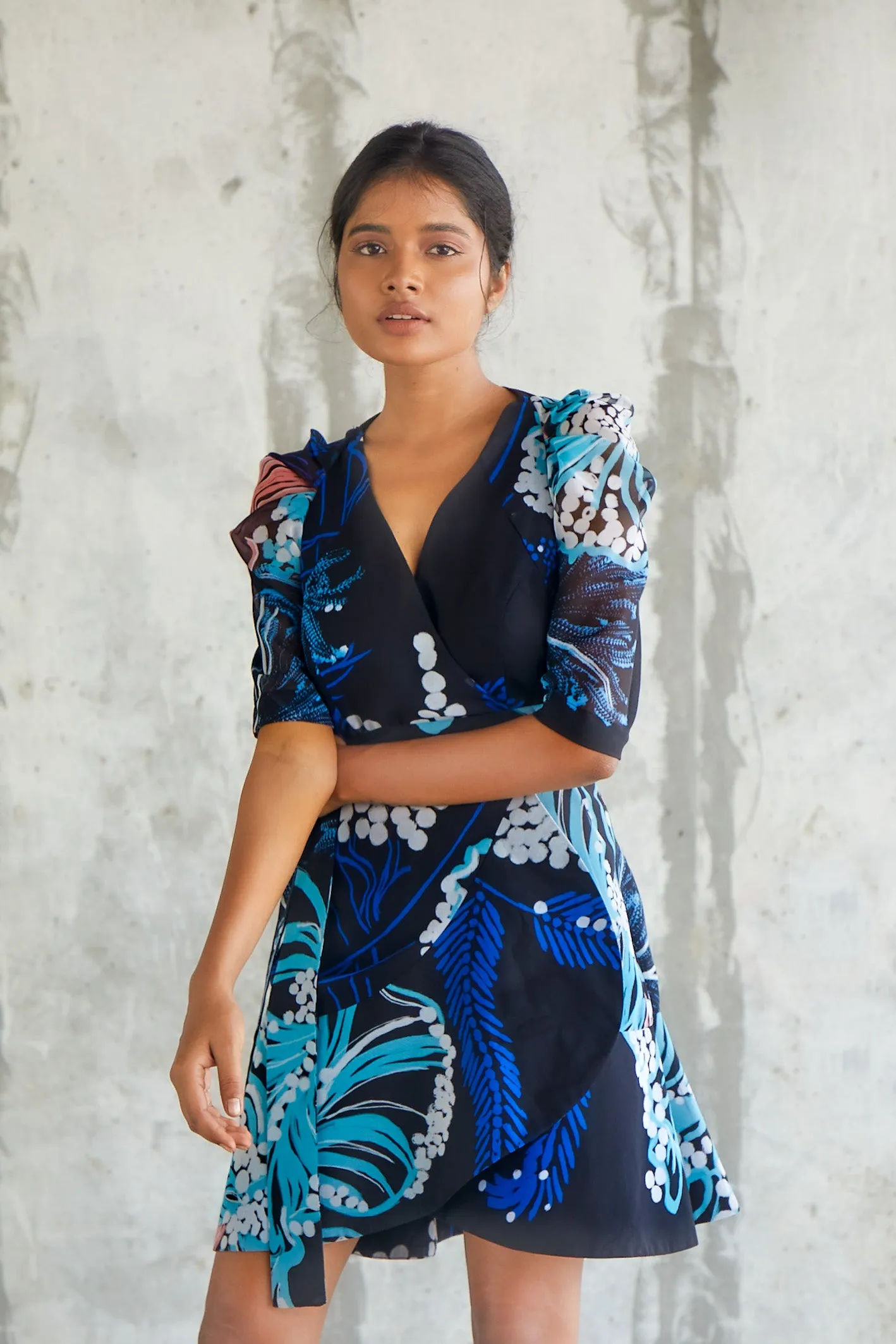 Windowleaf Wrap Dress
