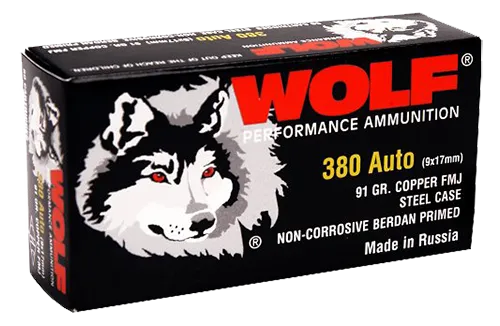 Wolf MC917FMJ Military Classic 380 Automatic Colt Pistol (ACP) 91 GR Full Metal Jacket 50 Bx/ 20 Cs - 1000 Rounds