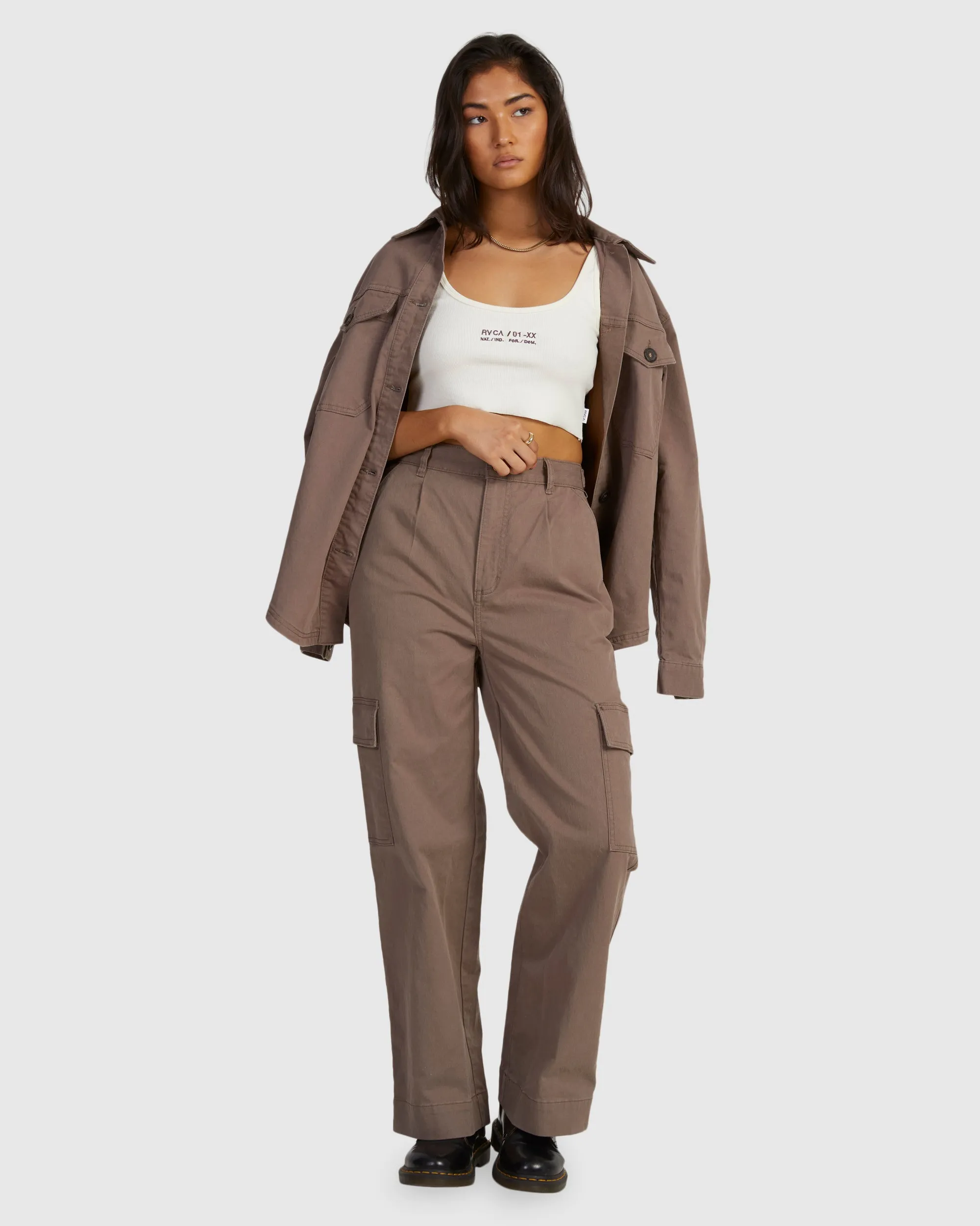 Womens Twill Cargo Pants